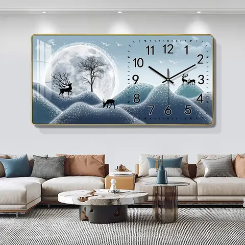 挂钟组合 单幅 装饰画 现代简约 餐厅背景墙挂画 挂钟