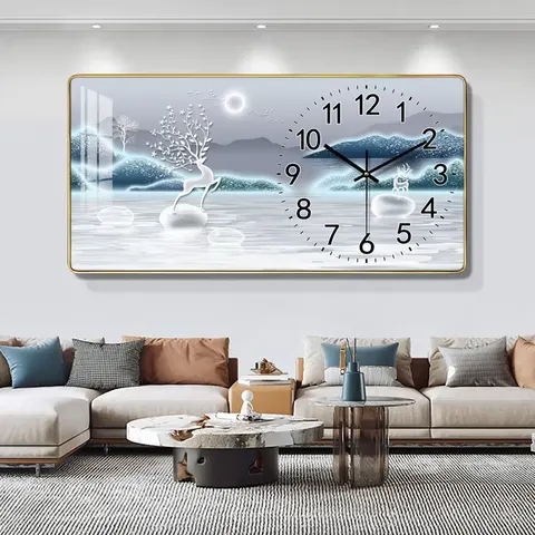 挂钟组合 单幅 装饰画 现代简约 餐厅背景墙挂画 挂钟