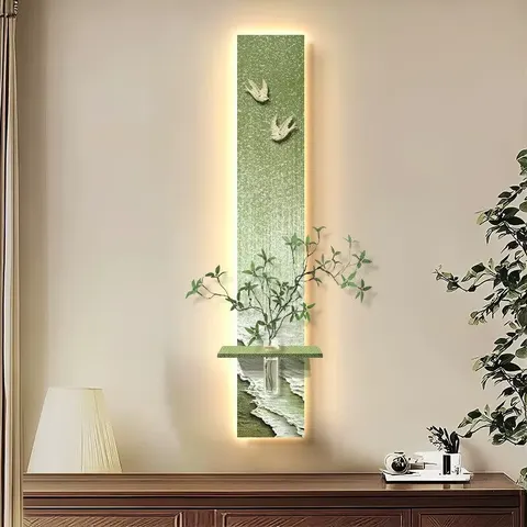 植物 单幅 装饰画 现代简约 玄关背景墙挂画 LED带灯画