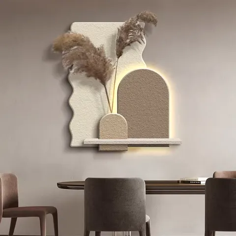 抽象 单幅 装饰画 现代简约 餐厅背景墙挂画 LED带灯画