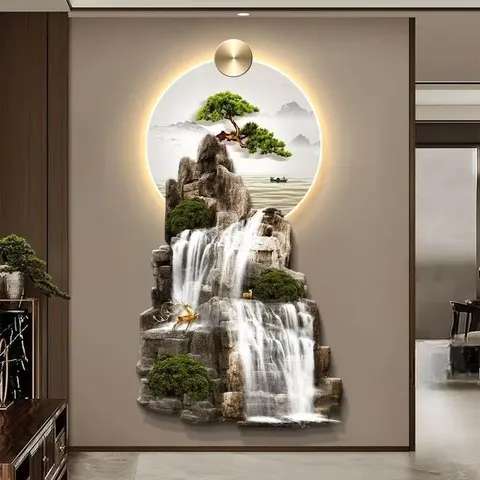 抽象 单幅 装饰画 现代简约 玄关背景墙挂画 LED带灯画