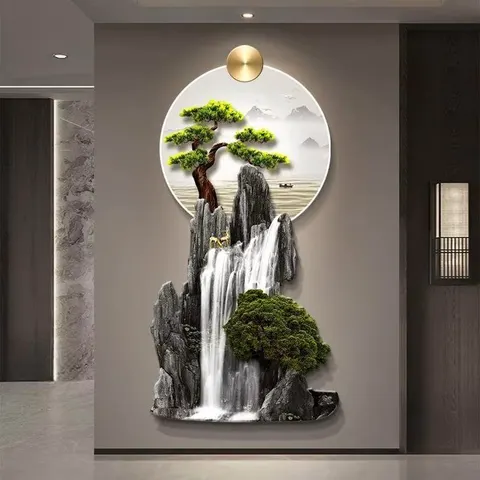 抽象 单幅 装饰画 现代简约 玄关背景墙挂画 LED带灯画
