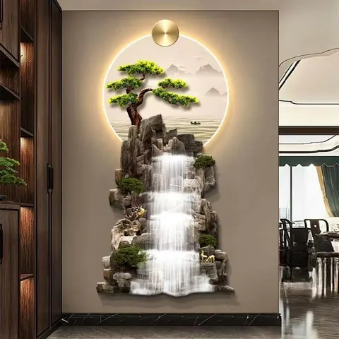 抽象 单幅 装饰画 现代简约 玄关背景墙挂画 LED带灯画