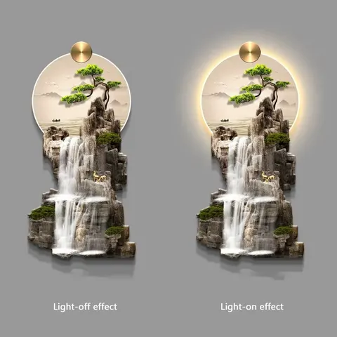 抽象 单幅 装饰画 现代简约 玄关背景墙挂画 LED带灯画