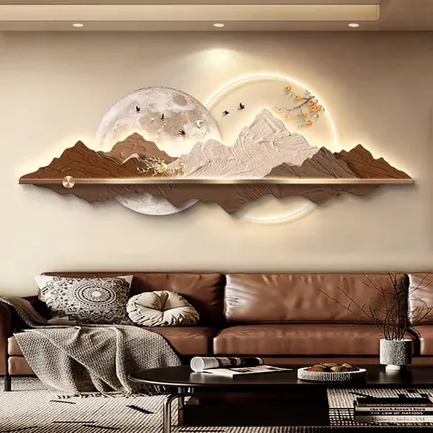 抽象 单幅 装饰画 现代简约 客厅背景墙挂画 LED带灯画