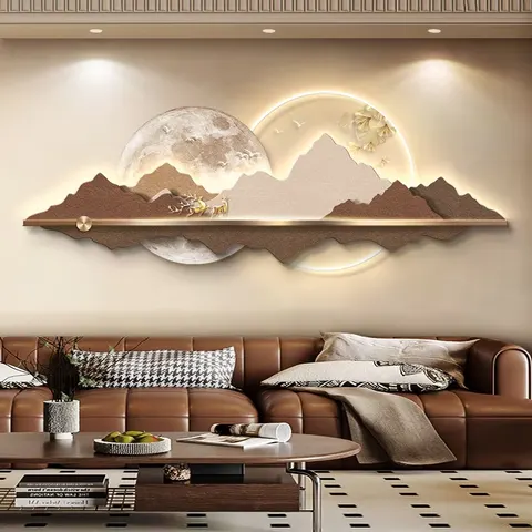 抽象 单幅 装饰画 现代简约 客厅背景墙挂画 LED带灯画