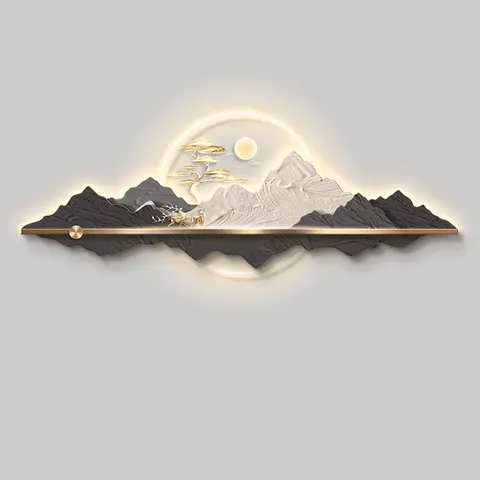 抽象 单幅 装饰画 现代简约 客厅背景墙挂画 LED带灯画