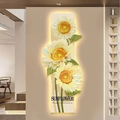抽象 单幅 装饰画 现代简约 玄关背景墙挂画 LED带灯画