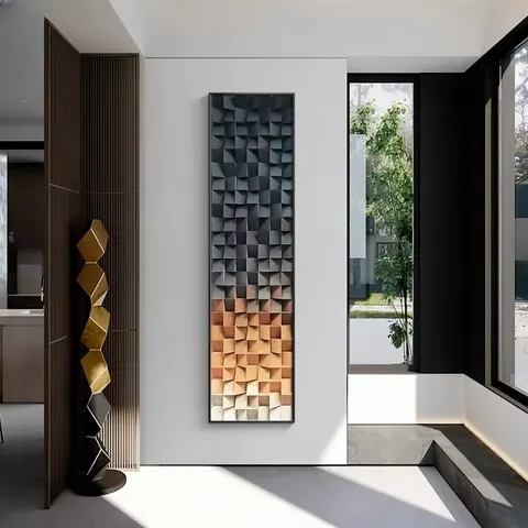 抽象 单幅 装饰画 轻奢风 玄关背景墙挂画 LED带灯画