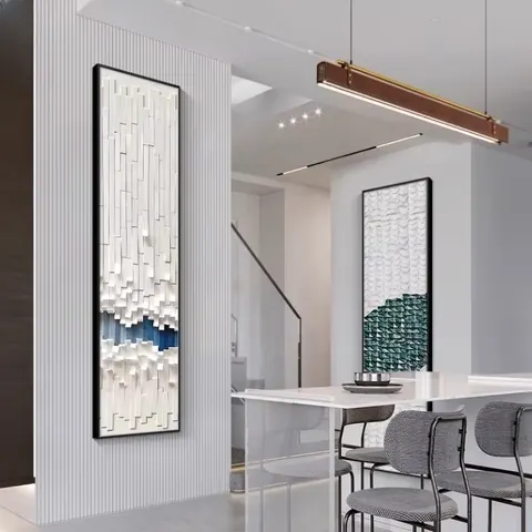 抽象 单幅 装饰画 轻奢风 玄关背景墙挂画 LED带灯画
