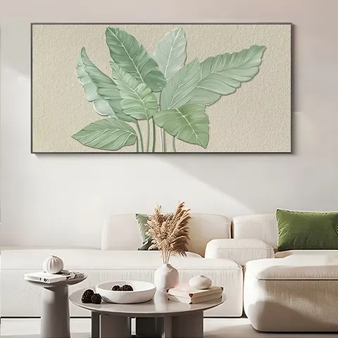 植物 单幅 装饰画 现代简约 客厅背景墙挂画 晶瓷画