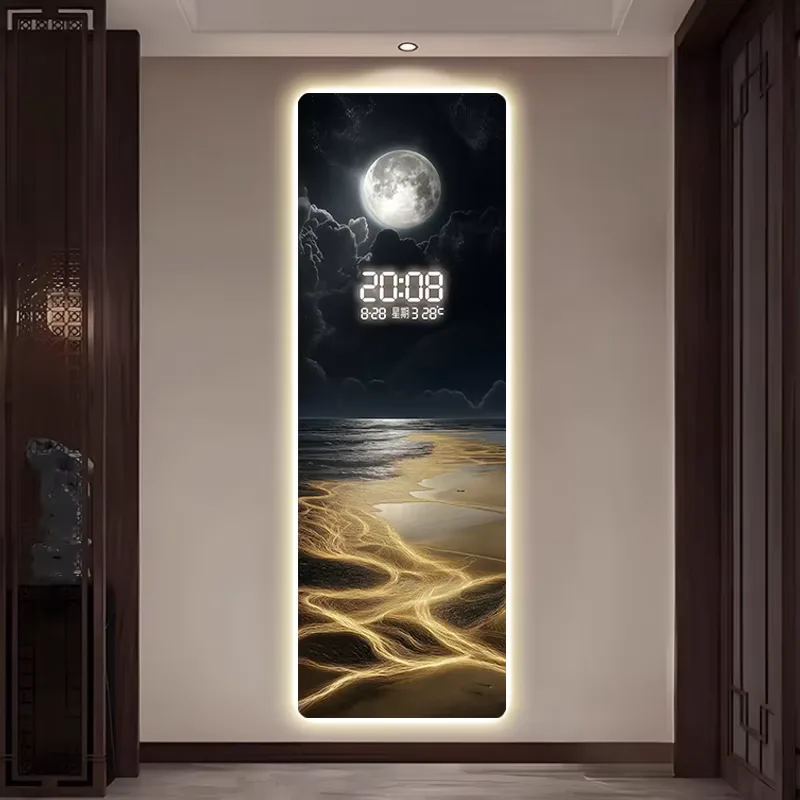 海浪 单幅 装饰画 现代简约 玄关背景墙挂画 LED带灯画