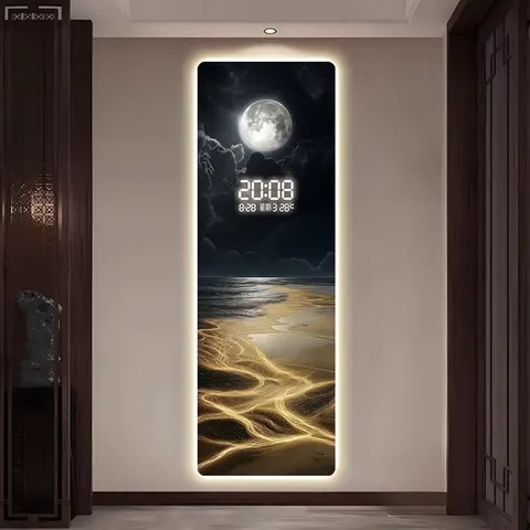 海浪 单幅 装饰画 现代简约 玄关背景墙挂画 LED带灯画