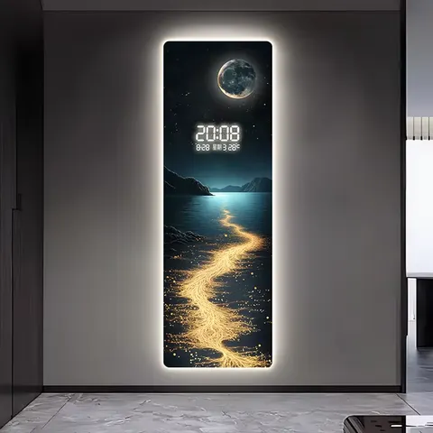 海浪 单幅 装饰画 现代简约 玄关背景墙挂画 LED带灯画
