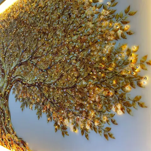 植物 单幅 装饰画 轻奢风 玄关背景墙挂画 LED带灯画