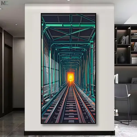 抽象 单幅 装饰画 轻奢风 酒店背景墙挂画 LED带灯画