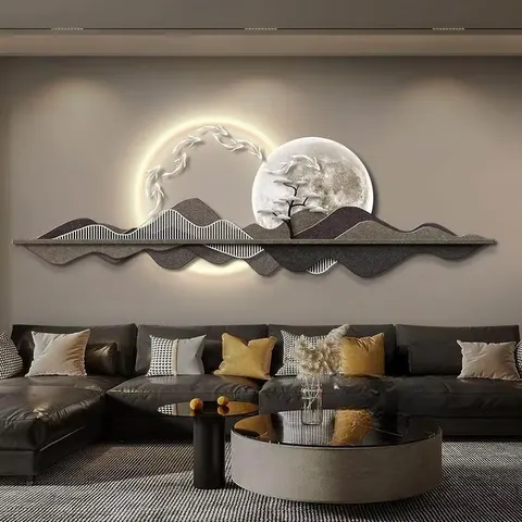 锦鲤 单幅 装饰画 现代简约 玄关背景墙挂画 LED带灯画