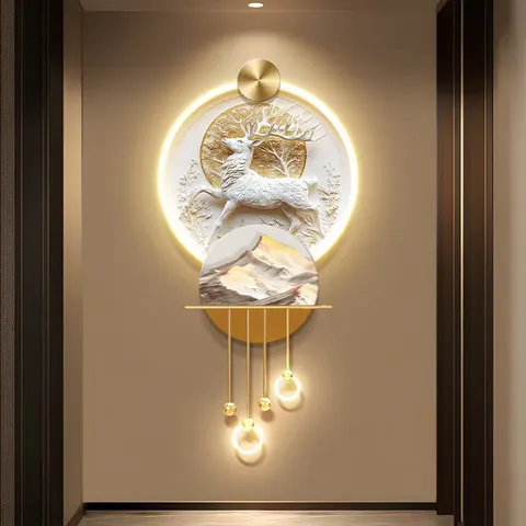 抽象 单幅 装饰画 现代简约 客厅背景墙挂画 LED带灯画
