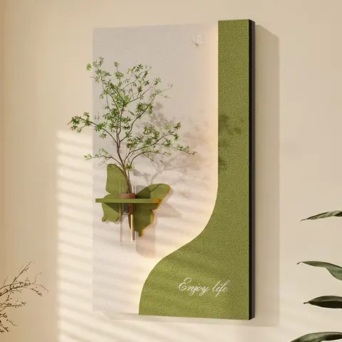 植物 单幅 装饰画 现代简约 客厅背景墙挂画 LED带灯画