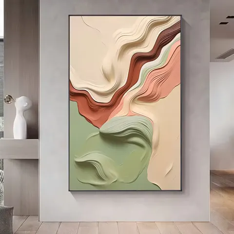 抽象 单幅 装饰画 现代简约 客厅背景墙挂画 手绘油画