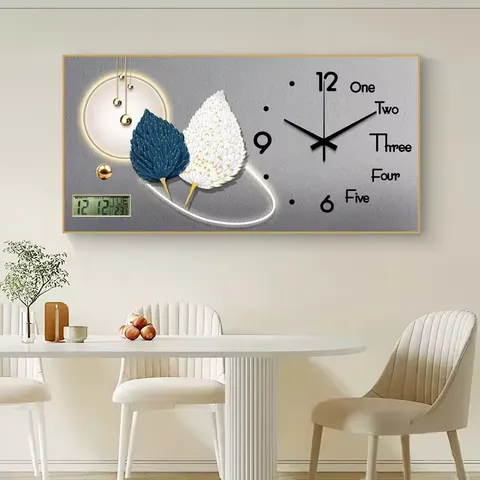 挂钟组合 单幅 装饰画 现代简约 餐厅背景墙挂画 挂钟