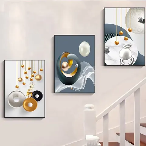 抽象 单幅 装饰画 现代简约 楼梯背景墙挂画