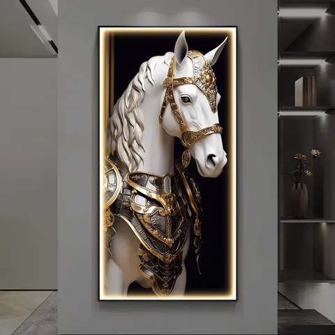 动物 单幅 装饰画 现代简约 客厅背景墙挂画 LED带灯画